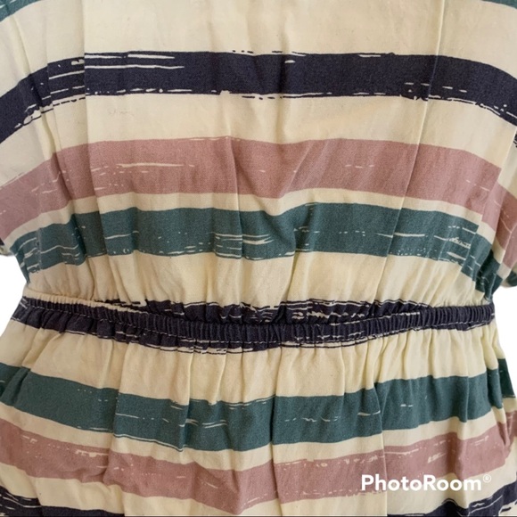 Soprano striped top scoop neck 3/4 balloon sleeve M - Picture 5 of 11